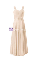 Nude color best bridesmaid dress formal evening gown beaching wedding party dress (bm313)