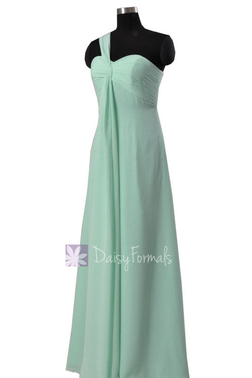 One Shoulder Chiffon Bridesmaid Dress Long Mint Green Bridal Party Dress (BM316) DaisyFormals-Bridesmaid and Formal Dresses in 59+ Colors One Shoulder Chiffon Bridesmaid Dress Long Mint Green Bridal Party Dress (BM316) DaisyFormals-Bridesmaid and Formal Dresses in 59+ Colors