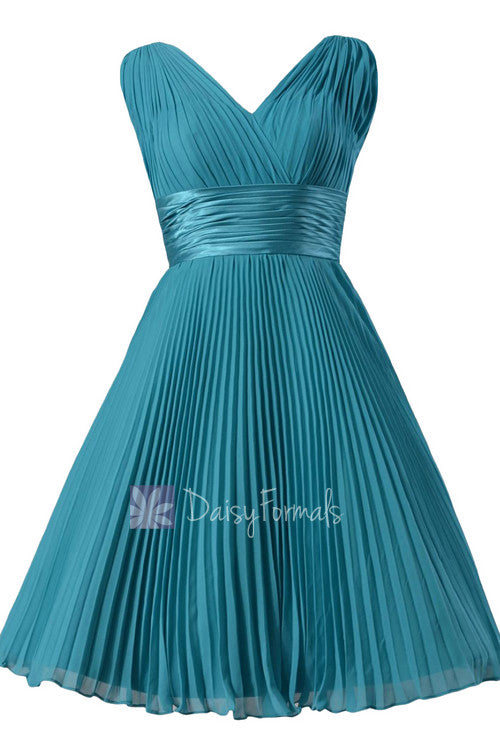Vintage Short Chiffon Wedding Party Dress V-Neck Teal Formal Dress(BM3 DaisyFormals-Bridesmaid and Formal Dresses in 59+ Colors Vintage Short Chiffon Wedding Party Dress V-Neck Teal Formal Dress(BM3 DaisyFormals-Bridesmaid and Formal Dresses in 59+ Colors