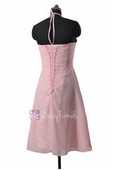 Lavender chiffon party dress knee length cheap bridesmaid dress cocktail dresses (bm325)