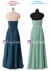 Long byzantium strapless chiffon bridesmaids dress deep plum chiffon party dresses (bm332fl)
