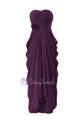 Floor length affordable chiffon bridesmaid dress sweetheart formal dress byzantium(bm332l)
