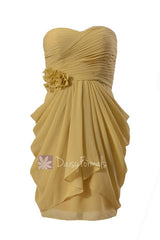 Vegas gold column short bridesmaid dress online sweetheart homecoming dress(bm332n)