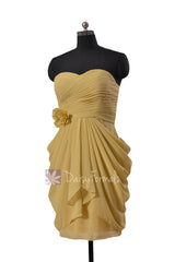Vegas gold column short bridesmaid dress online sweetheart homecoming dresses(bm332n)