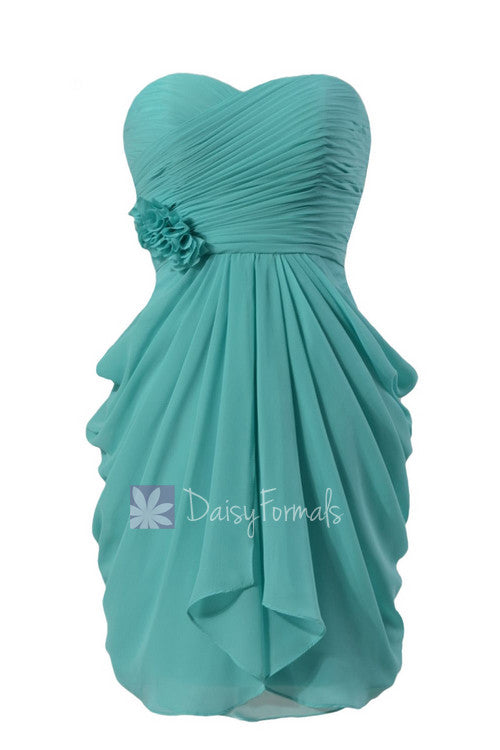 Delicate Chiffon Cocktail Dress Tiffany Blue Sweetheart Bridesmaid Dre DaisyFormals-Bridesmaid and Formal Dresses in 59+ Colors Delicate Chiffon Cocktail Dress Tiffany Blue Sweetheart Bridesmaid Dre DaisyFormals-Bridesmaid and Formal Dresses in 59+ Colors