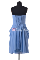 Symmetrical short party dress cocktail dress tiffany blue bridesmaid dresses online (bm332)