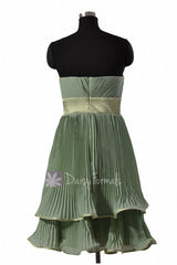 Classic Short Two-Layer Xanadu Chiffon Bridal Party Dress Vintage Formal Evening Dress(BM334)