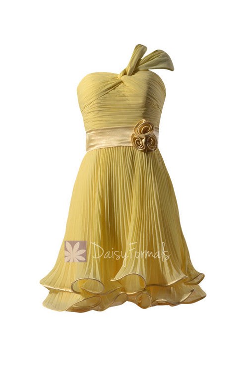 Banana Pleated Chiffon Bridesmaid Dress One-Shoulder Bridal Party Dres DaisyFormals-Bridesmaid and Formal Dresses in 59+ Colors Banana Pleated Chiffon Bridesmaid Dress One-Shoulder Bridal Party Dres DaisyFormals-Bridesmaid and Formal Dresses in 59+ Colors