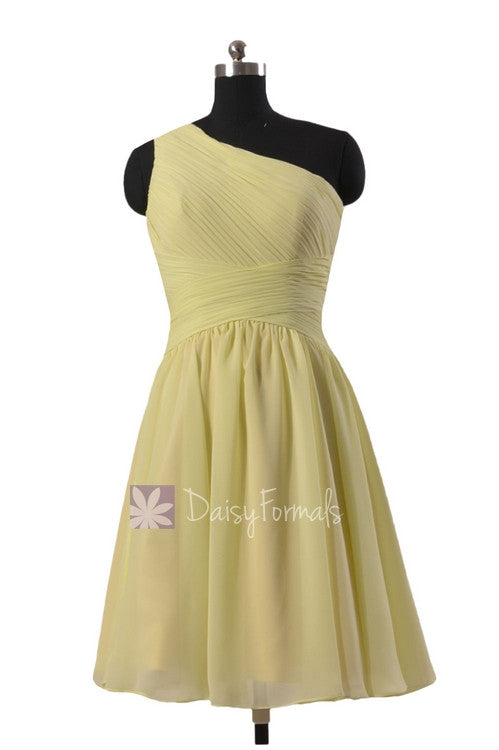 Fashion Light Yellow Chiffon Formal Dress Short One Shoulder best Bridesmaid Dress(BM351) DaisyFormals-Bridesmaid and Formal Dresses in 59+ Colors Fashion Light Yellow Chiffon Formal Dress Short One Shoulder best Bridesmaid Dress(BM351) DaisyFormals-Bridesmaid and Formal Dresses in 59+ Colors