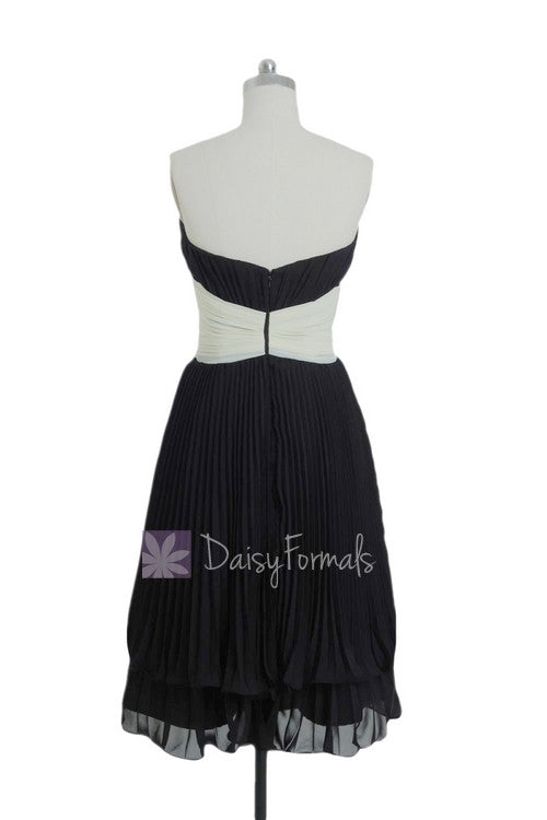 Black Cream Short Bridesmaid Dress,Layered Hem Black Bridal Party Dress Online (BM484) DaisyFormals-Bridesmaid and Formal Dresses in 59+ Colors Black Cream Short Bridesmaid Dress,Layered Hem Black Bridal Party Dress Online (BM484) DaisyFormals-Bridesmaid and Formal Dresses in 59+ Colors