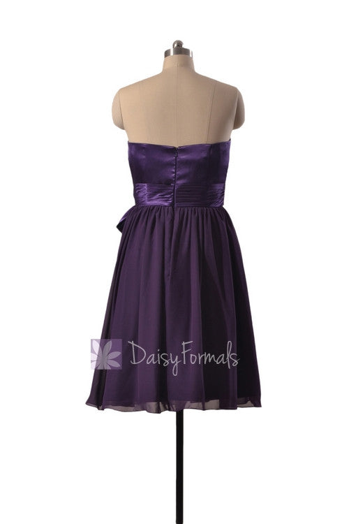 Attractive Knee Length Purple Party Dress Strapless Prom Dress W/Satin DaisyFormals-Bridesmaid and Formal Dresses in 59+ Colors Attractive Knee Length Purple Party Dress Strapless Prom Dress W/Satin DaisyFormals-Bridesmaid and Formal Dresses in 59+ Colors