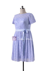 Lavender Lace Party Dress Floral Lavender Modest Prom Dress Lace Modest Party Dress (BM43225AL)