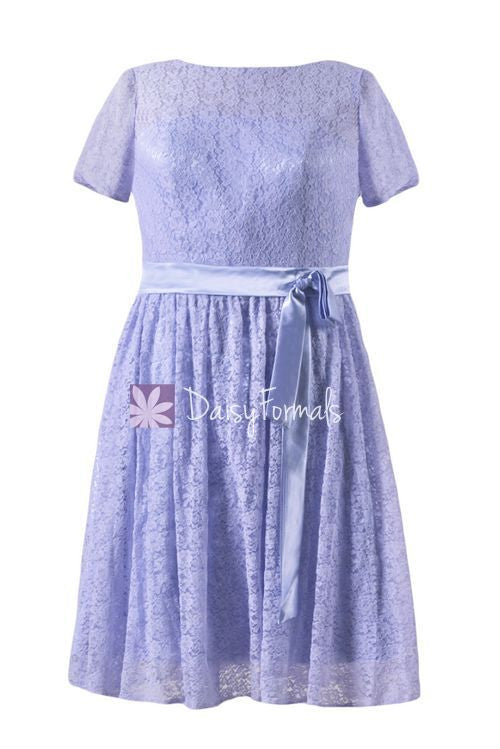 Lavender Lace Party Dress Floral Lavender Modest Prom Dress Lace Modest Party Dress (BM43225AL)