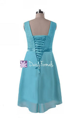 Short quartz lace party dress dusty rose high low online bridesmaids dress party dresses (bm43227)