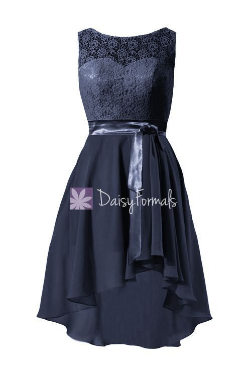 Chic Lace Party Dress Navy Blue High Low Chiffon Formal Dress Bridesma DaisyFormals-Bridesmaid and Formal Dresses in 59+ Colors Chic Lace Party Dress Navy Blue High Low Chiffon Formal Dress Bridesma DaisyFormals-Bridesmaid and Formal Dresses in 59+ Colors