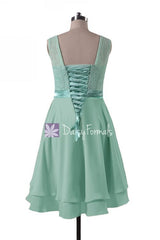 Beautiful Aqua Blue Lace Party Dress Turquoise High Low Formal Dress Bridesmaids Dress (BM43230)