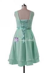 Silver lace party dress a-line knee length formal dress vintage lace elegant bridesmaids dresses (bm43229)