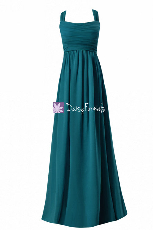 Rich Teal Unique Chiffon Bridesmaids Dress Long Teal Halter Neckline Party Dress Formal Dress(BM4755) DaisyFormals-Bridesmaid and Formal Dresses in 59+ Colors Rich Teal Unique Chiffon Bridesmaids Dress Long Teal Halter Neckline Party Dress Formal Dress(BM4755) DaisyFormals-Bridesmaid and Formal Dresses in 59+ Colors