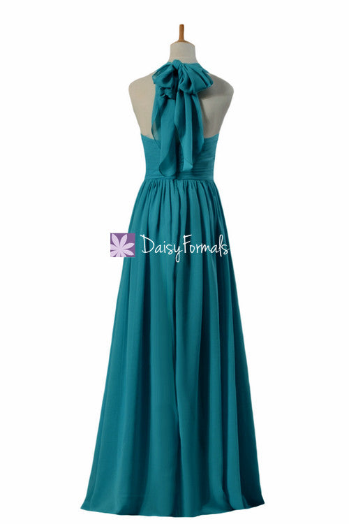 Rich Teal Unique Chiffon Bridesmaids Dress Long Teal Halter Neckline Party Dress Formal Dress(BM4755) DaisyFormals-Bridesmaid and Formal Dresses in 59+ Colors Rich Teal Unique Chiffon Bridesmaids Dress Long Teal Halter Neckline Party Dress Formal Dress(BM4755) DaisyFormals-Bridesmaid and Formal Dresses in 59+ Colors