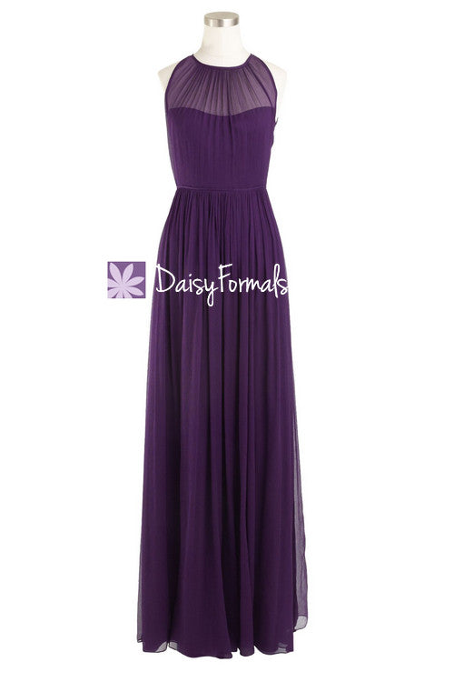 Dark Plum Elegant Bridesmaid Dress Sleek Illusion Neckline Vintage Formal Evening Dress (BM5197L) DaisyFormals-Bridesmaid and Formal Dresses in 59+ Colors Dark Plum Elegant Bridesmaid Dress Sleek Illusion Neckline Vintage Formal Evening Dress (BM5197L) DaisyFormals-Bridesmaid and Formal Dresses in 59+ Colors