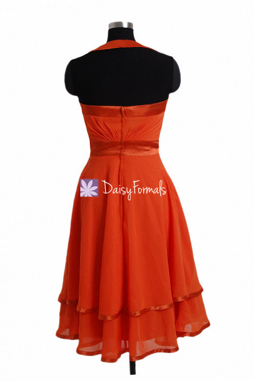 Deep Coral Halter Neckline Party Dress Sun Burnt Coral Bridesmaids Dre DaisyFormals-Bridesmaid and Formal Dresses in 59+ Colors Deep Coral Halter Neckline Party Dress Sun Burnt Coral Bridesmaids Dre DaisyFormals-Bridesmaid and Formal Dresses in 59+ Colors