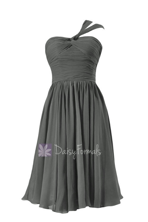 Dark grey outlet chiffon dress