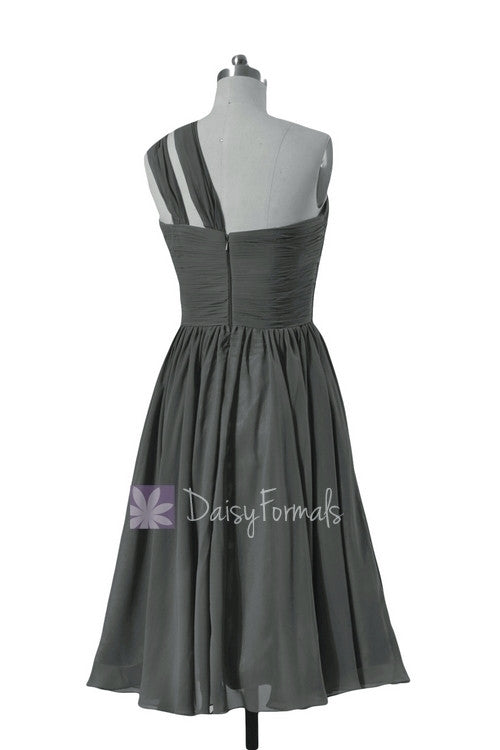 Charcoal gray cocktail dress top