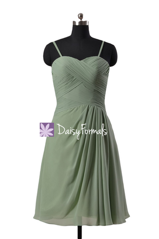 Xanadu Short Chiffon Bridesmaid Dress Prom Dress W/Spaghetti Straps(BM732AS)