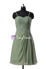 Xanadu short chiffon affordable bridesmaid dress prom dress w/spaghetti straps(bm732as)