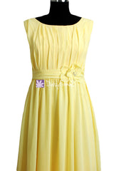 Banana junior bridesmaids dress long banana yellow modest junior bridesmaid dresses (fl628)