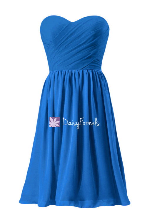 Elegant Strapless Chiffon Dress Royal Blue Chiffon Dress Short Beach W DaisyFormals-Bridesmaid and Formal Dresses in 59+ Colors Elegant Strapless Chiffon Dress Royal Blue Chiffon Dress Short Beach W DaisyFormals-Bridesmaid and Formal Dresses in 59+ Colors
