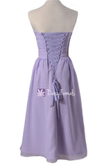 Elegant strapless chiffon dress royal blue chiffon dress short beach wedding party dresses (bm645)