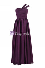 Grap chiffon women party dress long plum chiffon bridesmaids dress beach wedding (bm731l)