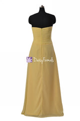 Elegant Banana Bridesmaid Dresses Custom Long Chiffon Dress Yellow Wedding Party Dress (BM732LS)