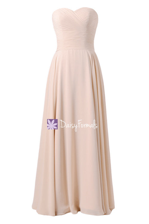 Speechless ice apricot chiffon party dress long formal bridesmaids dress peach evening dress (bm7860)