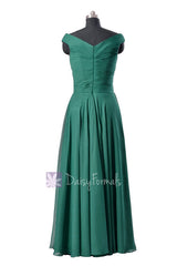 Vintage off-shoulder elegant bridesmaid dress long rich peacock formal dresses(bm7888)