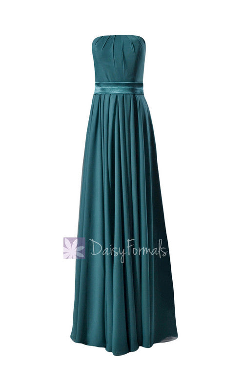 dark teal bridesmaid dresses Emily Rose Multiway Dress (One Size) minimal look KissProm Mermaid V-Neck Satin Bridesmaid