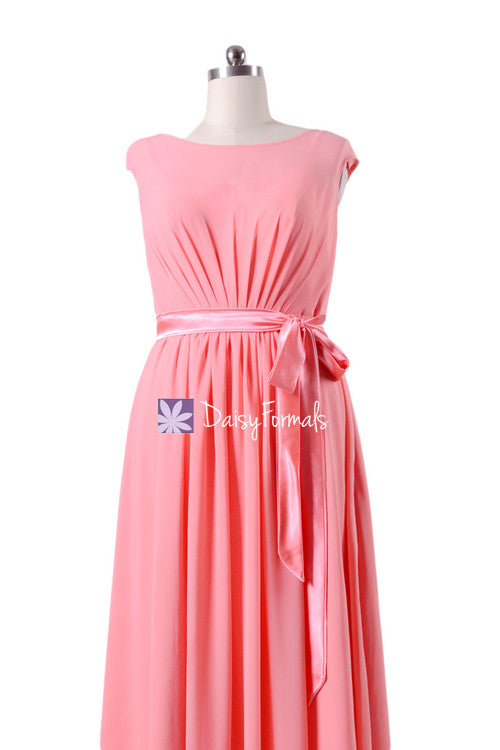 light pink modest bridesmaid dresses Cheap Pink Bridesmaid Dresses Plus Size Chiffon Long Modest Bridesmaid Dress ARD1163