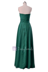 Charming long rich peacock best bridesmaid dress strapless luxury chiffon dresses(bm7915)