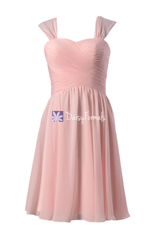 Plus Size Chiffon Bridesmaid Dress Short Blush Pink Homecoming Dress E DaisyFormals-Bridesmaid and Formal Dresses in 59+ Colors Plus Size Chiffon Bridesmaid Dress Short Blush Pink Homecoming Dress E DaisyFormals-Bridesmaid and Formal Dresses in 59+ Colors