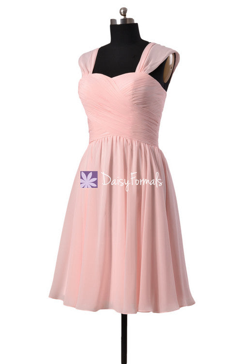 Plus Size Chiffon Bridesmaid Dress Short Blush Pink Homecoming Dress E DaisyFormals-Bridesmaid and Formal Dresses in 59+ Colors Plus Size Chiffon Bridesmaid Dress Short Blush Pink Homecoming Dress E DaisyFormals-Bridesmaid and Formal Dresses in 59+ Colors