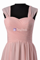 Plus Size Chiffon Bridesmaid Dress Short Blush Pink Homecoming Dress Evening Dress (BM800S)