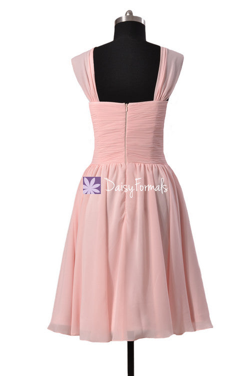 Plus Size Chiffon Bridesmaid Dress Short Blush Pink Homecoming Dress E DaisyFormals-Bridesmaid and Formal Dresses in 59+ Colors Plus Size Chiffon Bridesmaid Dress Short Blush Pink Homecoming Dress E DaisyFormals-Bridesmaid and Formal Dresses in 59+ Colors