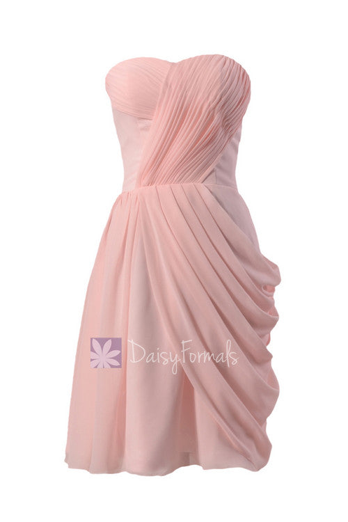 Asymmetric Pastel Pink Chiffon Party Dress Sweetheart Knee Length Pink DaisyFormals-Bridesmaid and Formal Dresses in 59+ Colors Asymmetric Pastel Pink Chiffon Party Dress Sweetheart Knee Length Pink DaisyFormals-Bridesmaid and Formal Dresses in 59+ Colors