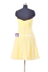 Banana yellow sweet 16 party dress strapless banana party dress cocktail dresses (bm8470)