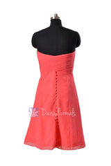 New short sweetheart chiffon bridesmaid dress cherry a-line party dresses(bm8470)