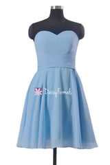 Cornflower blue bridesmaids dress online strapless full a-line party dresses w/draped bodice (bm8487s)