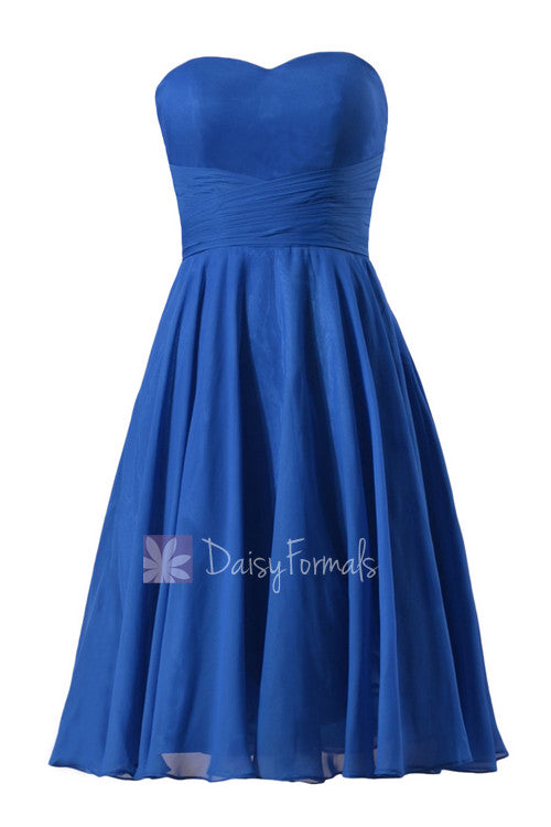 New Knee Length Chiffon Cocktail Dress Strapless Royal Blue Cheap Bridesmaid Dress(BM8487S) DaisyFormals-Bridesmaid and Formal Dresses in 59+ Colors New Knee Length Chiffon Cocktail Dress Strapless Royal Blue Cheap Bridesmaid Dress(BM8487S) DaisyFormals-Bridesmaid and Formal Dresses in 59+ Colors