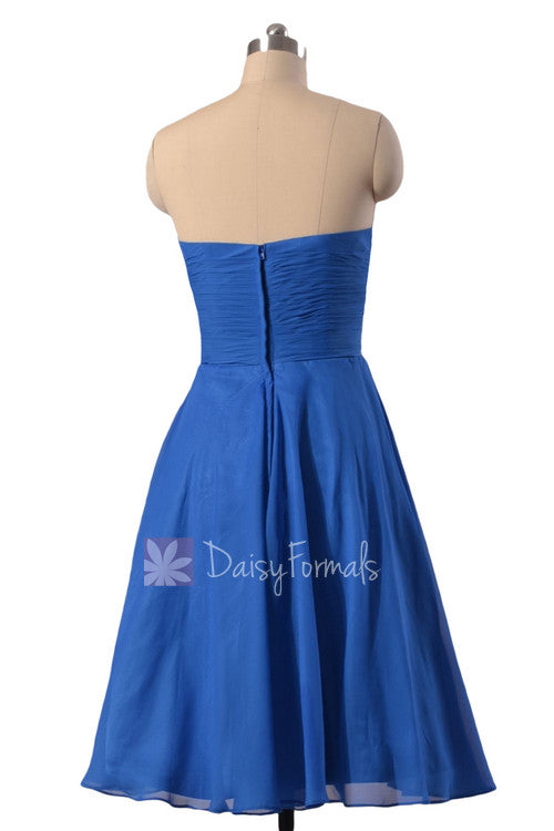 New Knee Length Chiffon Cocktail Dress Strapless Royal Blue Cheap Bridesmaid Dress(BM8487S) DaisyFormals-Bridesmaid and Formal Dresses in 59+ Colors New Knee Length Chiffon Cocktail Dress Strapless Royal Blue Cheap Bridesmaid Dress(BM8487S) DaisyFormals-Bridesmaid and Formal Dresses in 59+ Colors