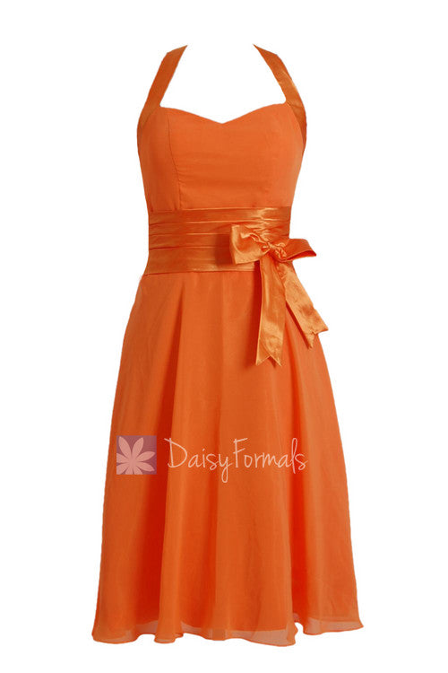 Eye-catching Short Halter Chiffon Formal Dress Discount Orange Bridesmaid Dress(BM8529) DaisyFormals-Bridesmaid and Formal Dresses in 59+ Colors Eye-catching Short Halter Chiffon Formal Dress Discount Orange Bridesmaid Dress(BM8529) DaisyFormals-Bridesmaid and Formal Dresses in 59+ Colors